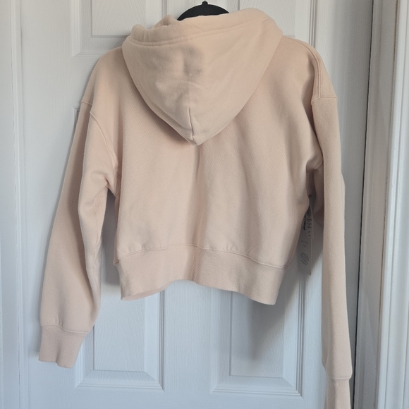 Aritzia TNA Cozy Sweatfleece Boyfriend Boxy Zip Hoodie In Seashell Pink Size S - Picture 10 of 15